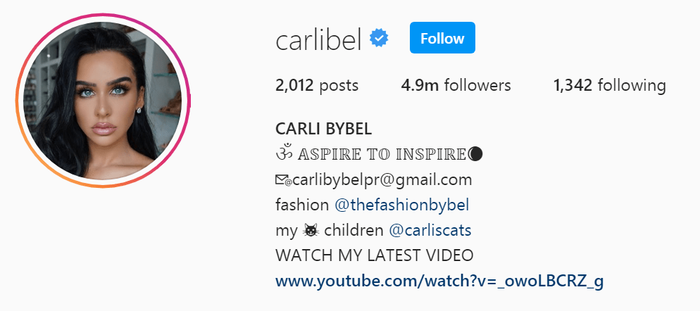 Top Beauty Influencer - Carli Bybel