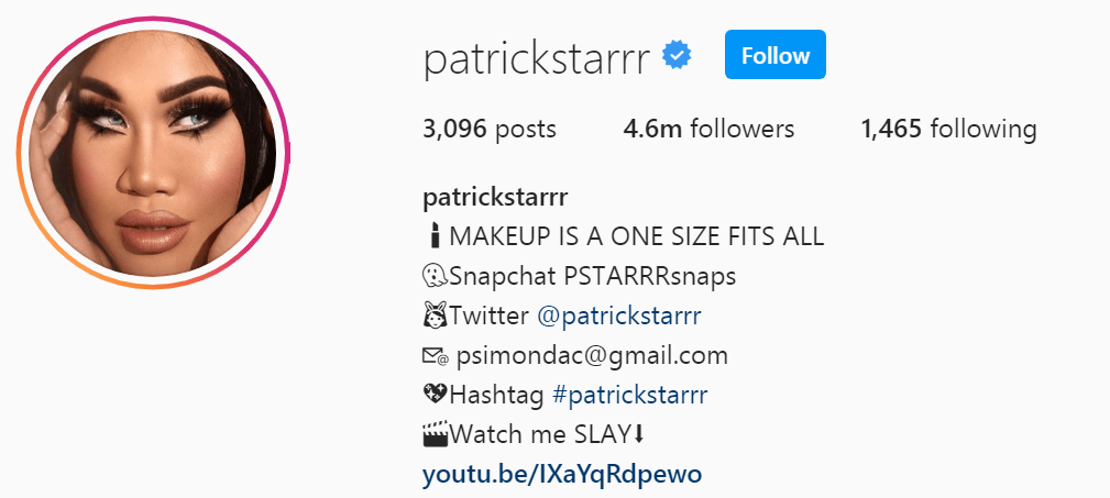 Top Beauty Influencer - Patrick Starrr