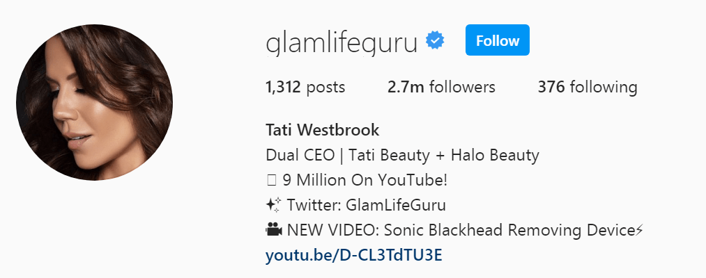 Top Beauty Influencer - Tati Westbrook