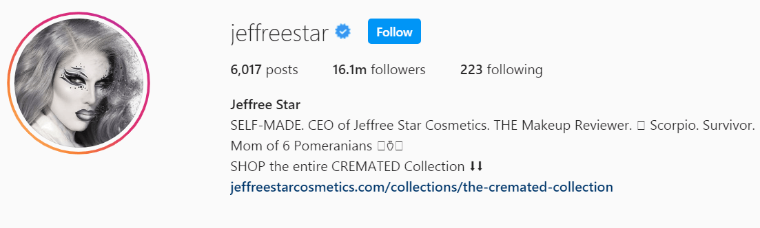 Top Beauty Influencer - Jeffrey Star