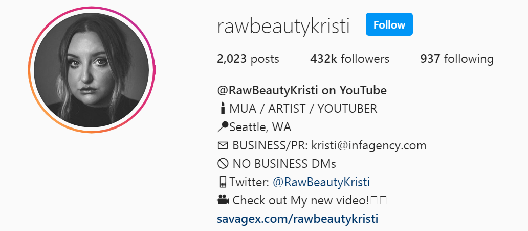 Top Beauty Influencer - RawBeautyKristi