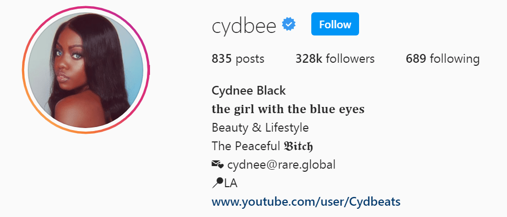 Top Beauty Influencer - Cydnee Black