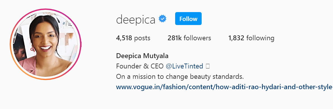 Top Beauty Influencer - Deepica Mutyala