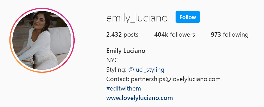Top NYC Influencer - Emily Luciano