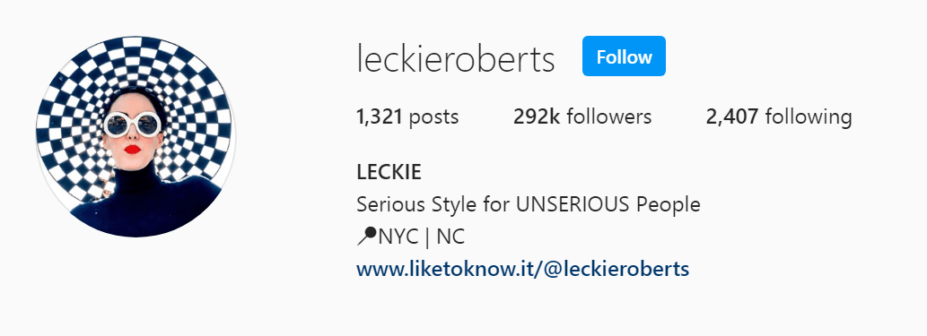 Top NYC Influencer - Leckie Roberts