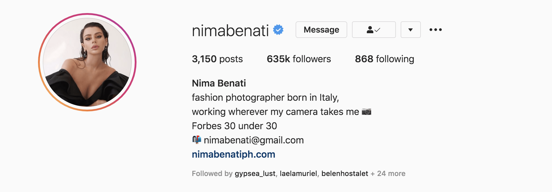 Top Fashion Influencers - Nima Benati