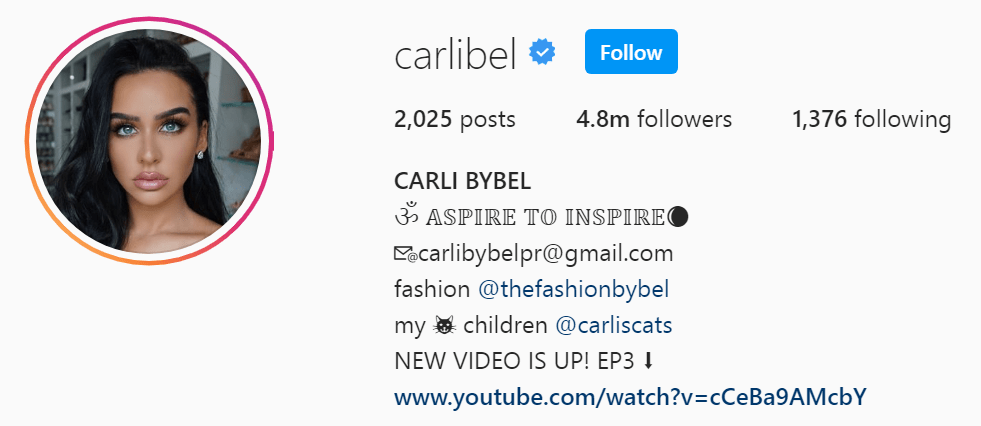 Top Influencers - CARLI BYBEL