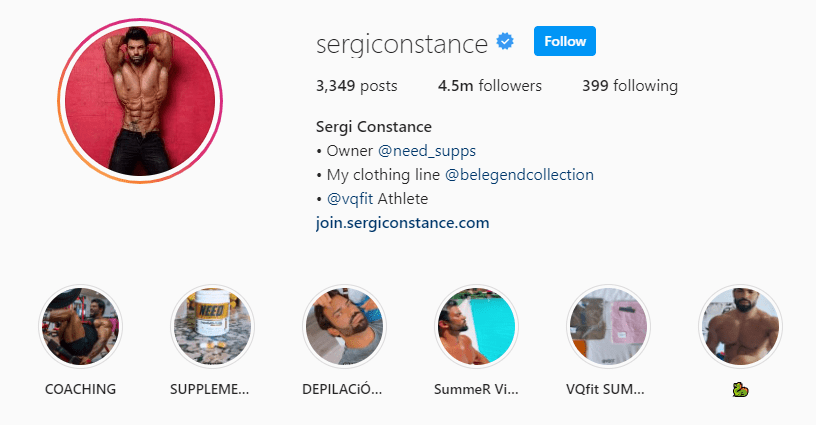 Top Fitness Influencer - Sergi Constance