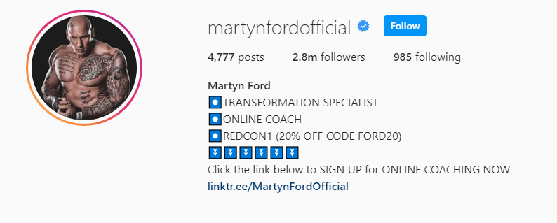Top Fitness Influencer - Martyn Ford