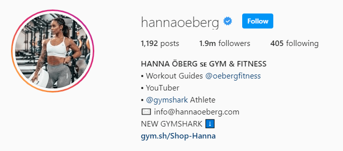 Top Fitness Influencer - Hanna Oberg
