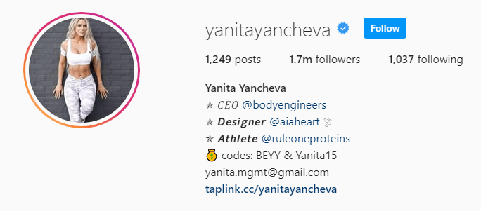 Top Fitness Influencer - Yanita Yancheva
