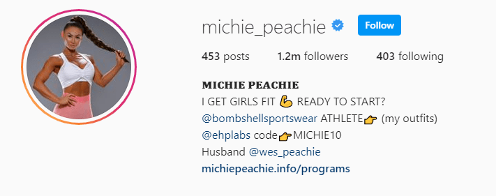 Top Fitness Influencer - Michie Peachie