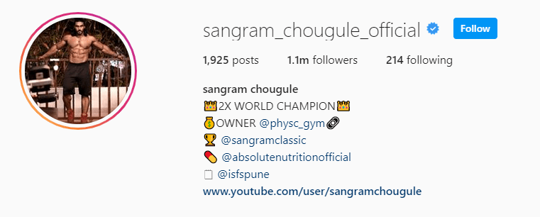 Top Fitness Influencer - Sangram Chougule