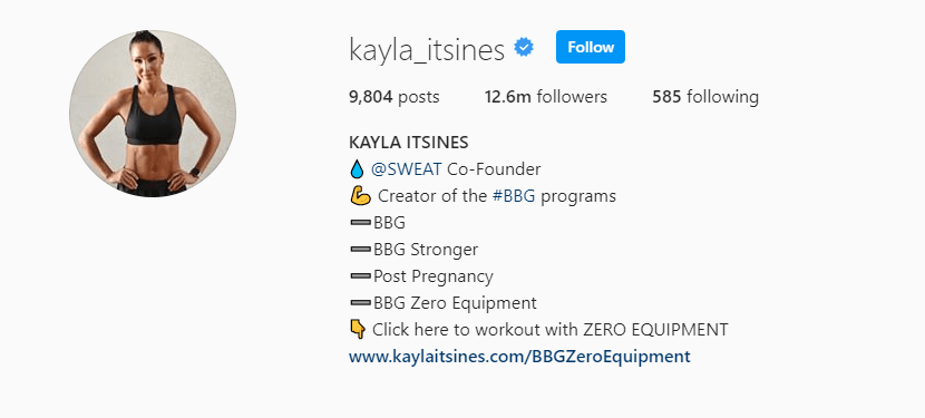 Top Fitness Influencer - Kayla