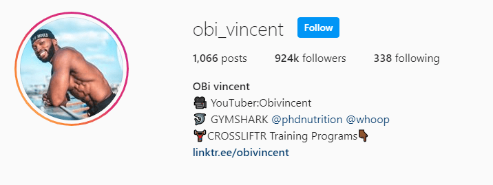Top Fitness Influencer - Obi Vincent