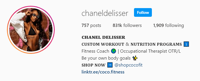 Top Fitness Influencer - Chanel Delisser