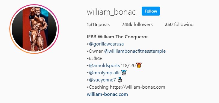 Top Fitness Influencer - William Bonac