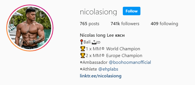 Top Fitness Influencer - Nicolas Long Lee