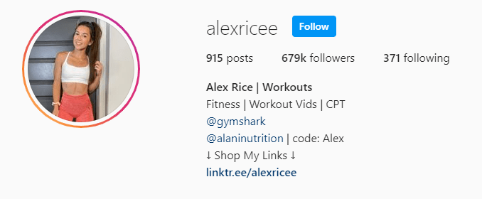 Top Fitness Influencer - Alex Rice