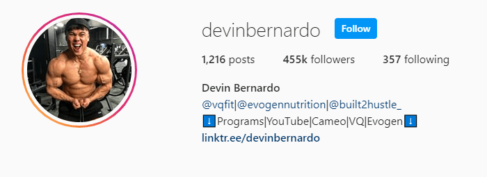 Top Fitness Influencer - Devin Bernardo