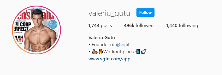 Top Fitness Influencer - Valeriu Gutu