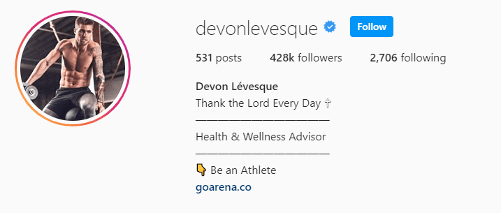 Top Fitness Influencer - Devon Levesque