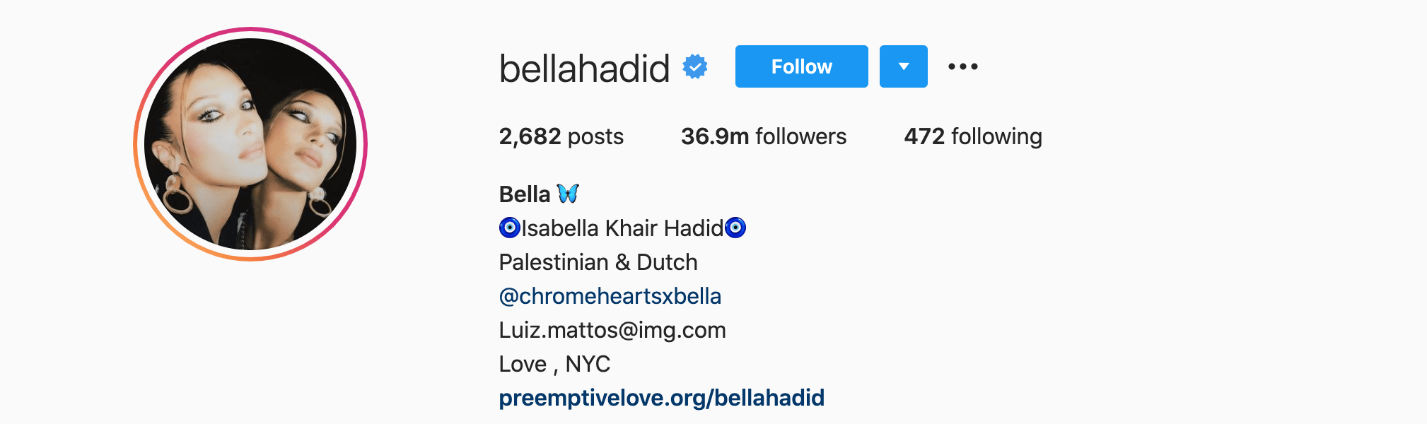 Top Instagram Influencers - BELLA HADID