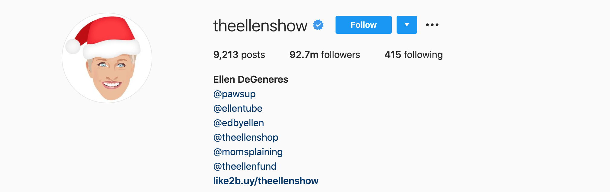 Top Instagram Influencers - ELLEN DEGENERES