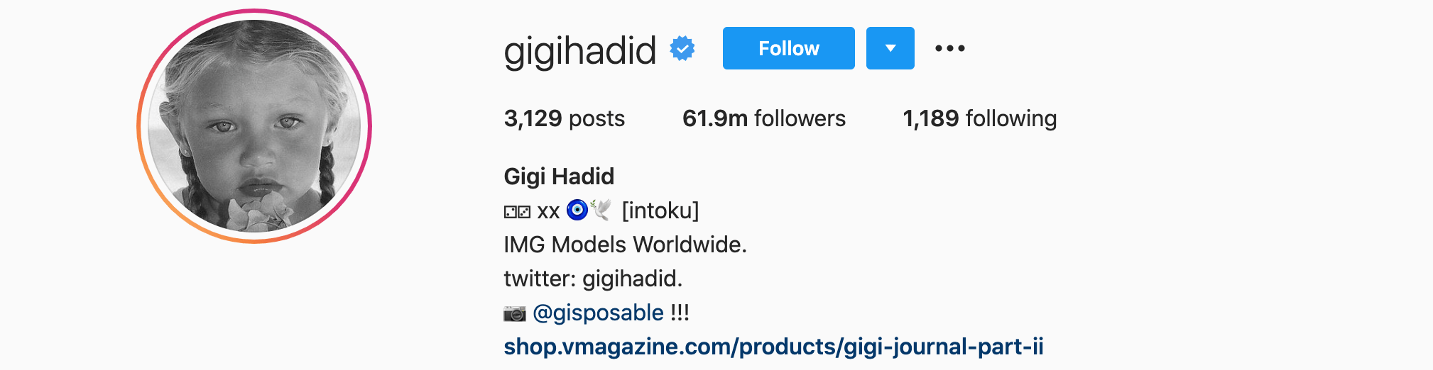 Top Instagram Influencers - GIGI HADID