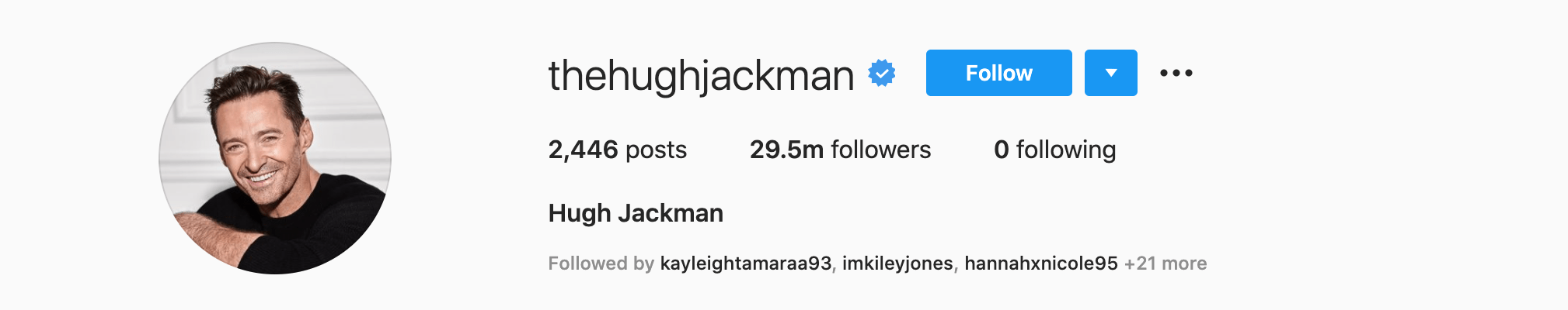 Top Instagram Influencers - HUGH JACKMAN