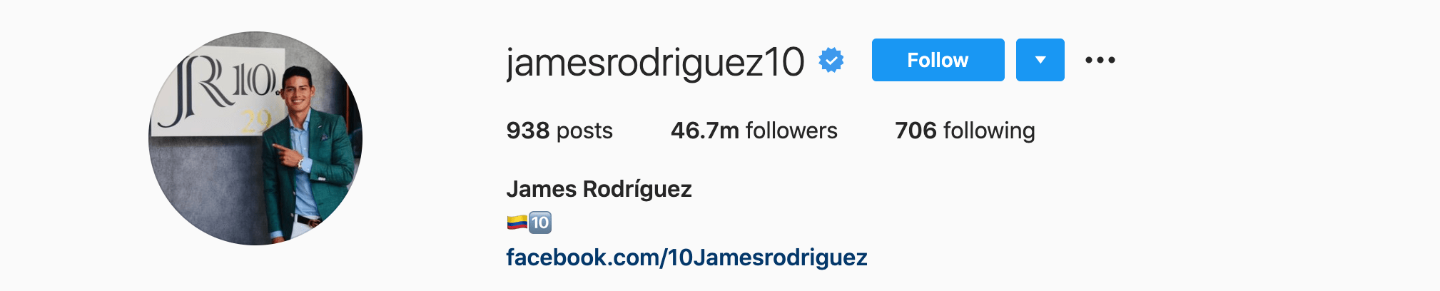 Top Instagram Influencers - JAMES RODRÍGUEZ