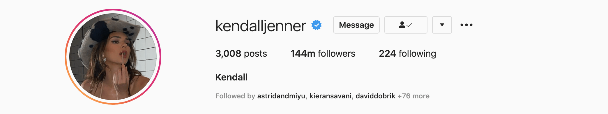 Top Instagram Influencers - KENDALL JENNER