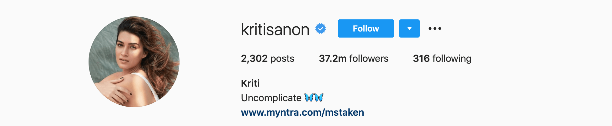Top Instagram Influencers - KRITI SANON