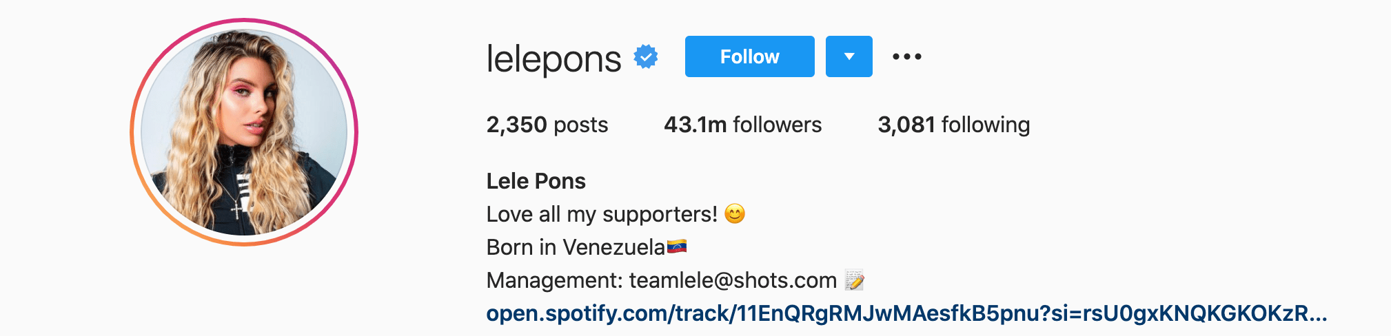 Top Instagram Influencers - LELE PONS