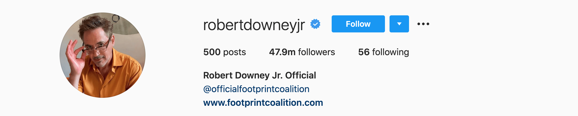 Top Instagram Influencers - ROBERT DOWNEY JR.