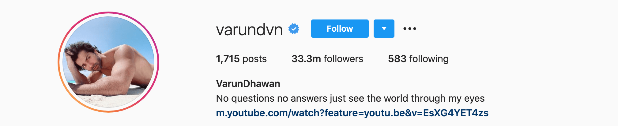 Top Instagram Influencers - VARUN DHAWAN