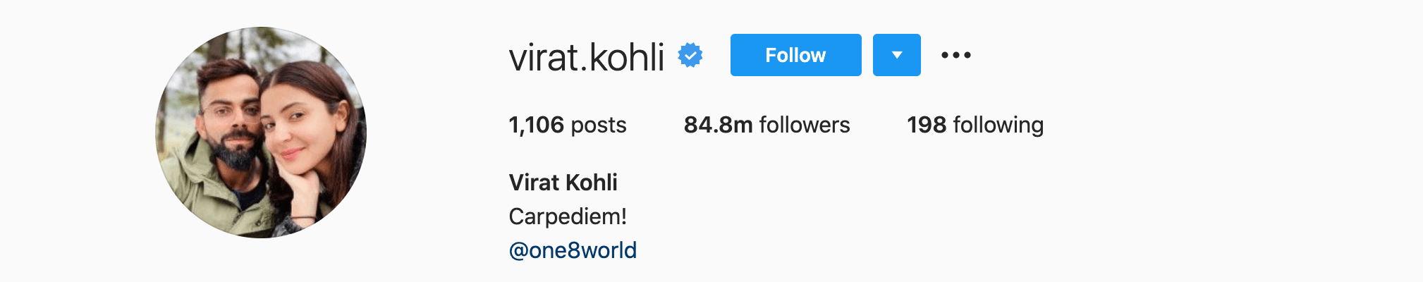 Top Instagram Influencers - VIRAT KOHLI