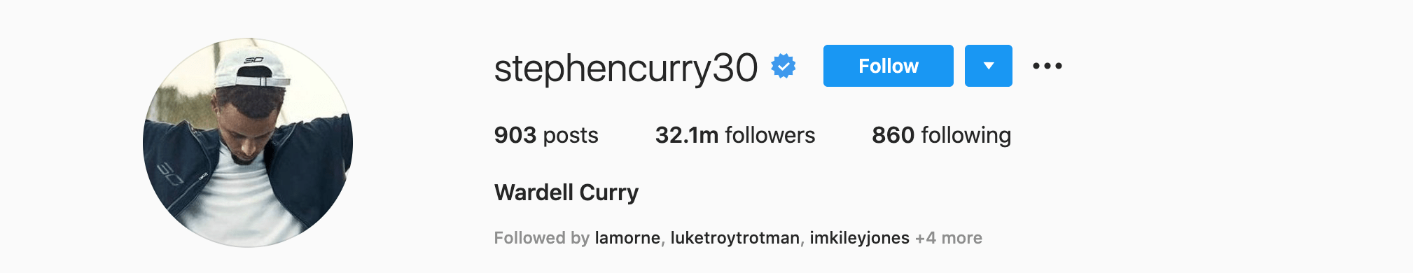 Top Instagram Influencers - WARDELL CURRY