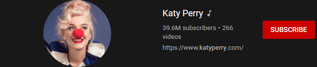 most subscribed Youtubers - KATY PERRY