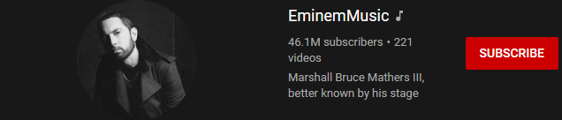 most subscribed Youtubers - EMINEM MUSIC