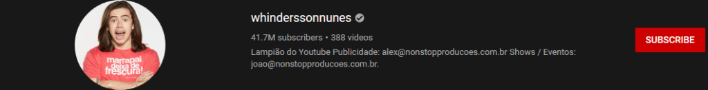 most subscribed Youtubers - WHINDERSSON NUNES