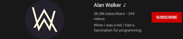 most subscribed Youtubers - ALAN WALKER