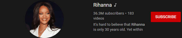 most subscribed Youtubers - RIHANNA