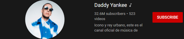 most subscribed Youtubers - DADDY YANKEE