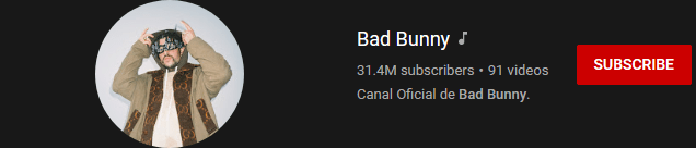 most subscribed Youtubers - BAD BUNNY