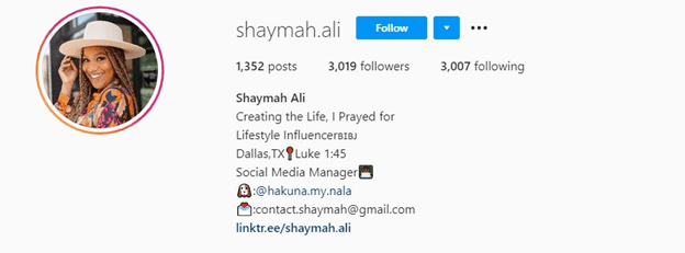 Top Nano Influencers - Shaymah Ali