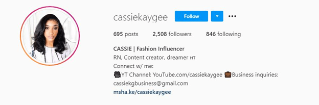 Top Nano Influencers - Cassie Kay Gee