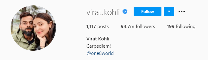 Top Male Influencers - Virat Kohli