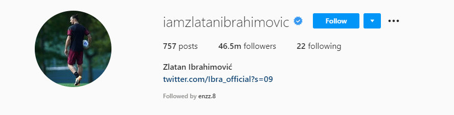 Top Male Influencers - Zlatan Ibrahimovic