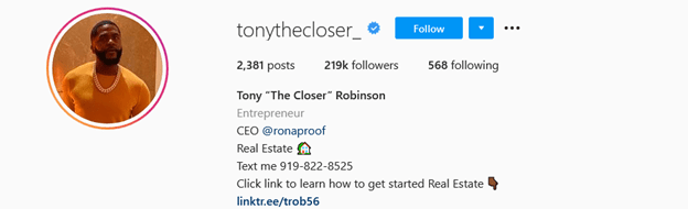 Top Real Estate Influencers - Tony Robinson